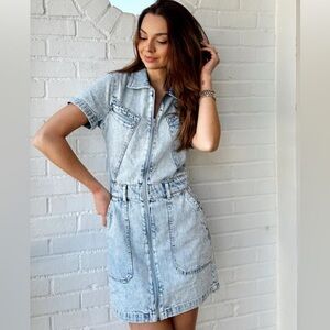 Pistola Brix Denim Mini Dress- in Meredian
